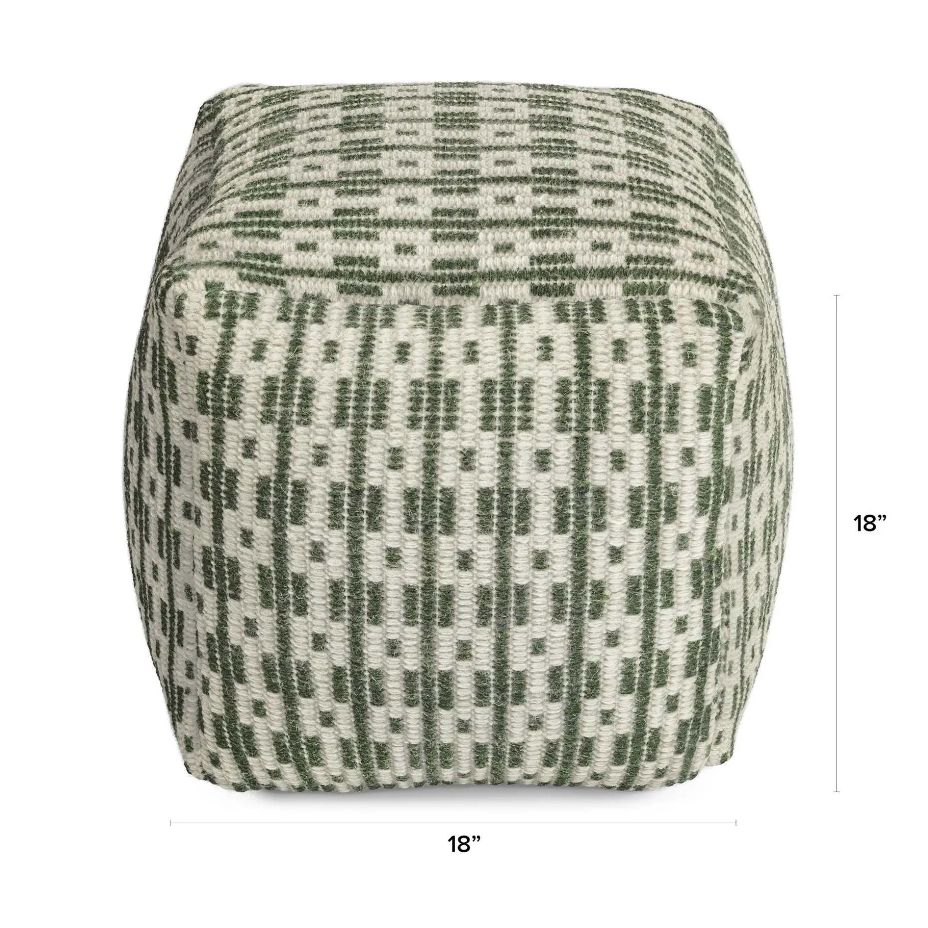 Mia 18" Pouf - Woodland Green