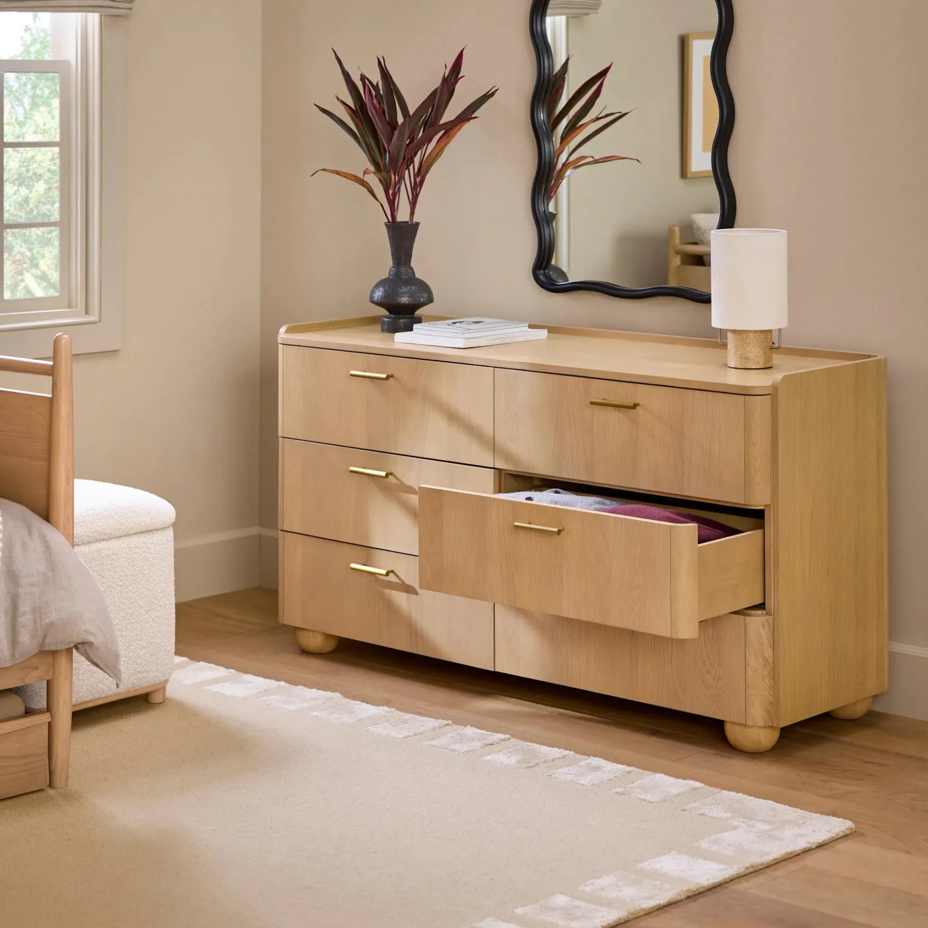 Miila 6-Drawer Double Dresser - White Oak