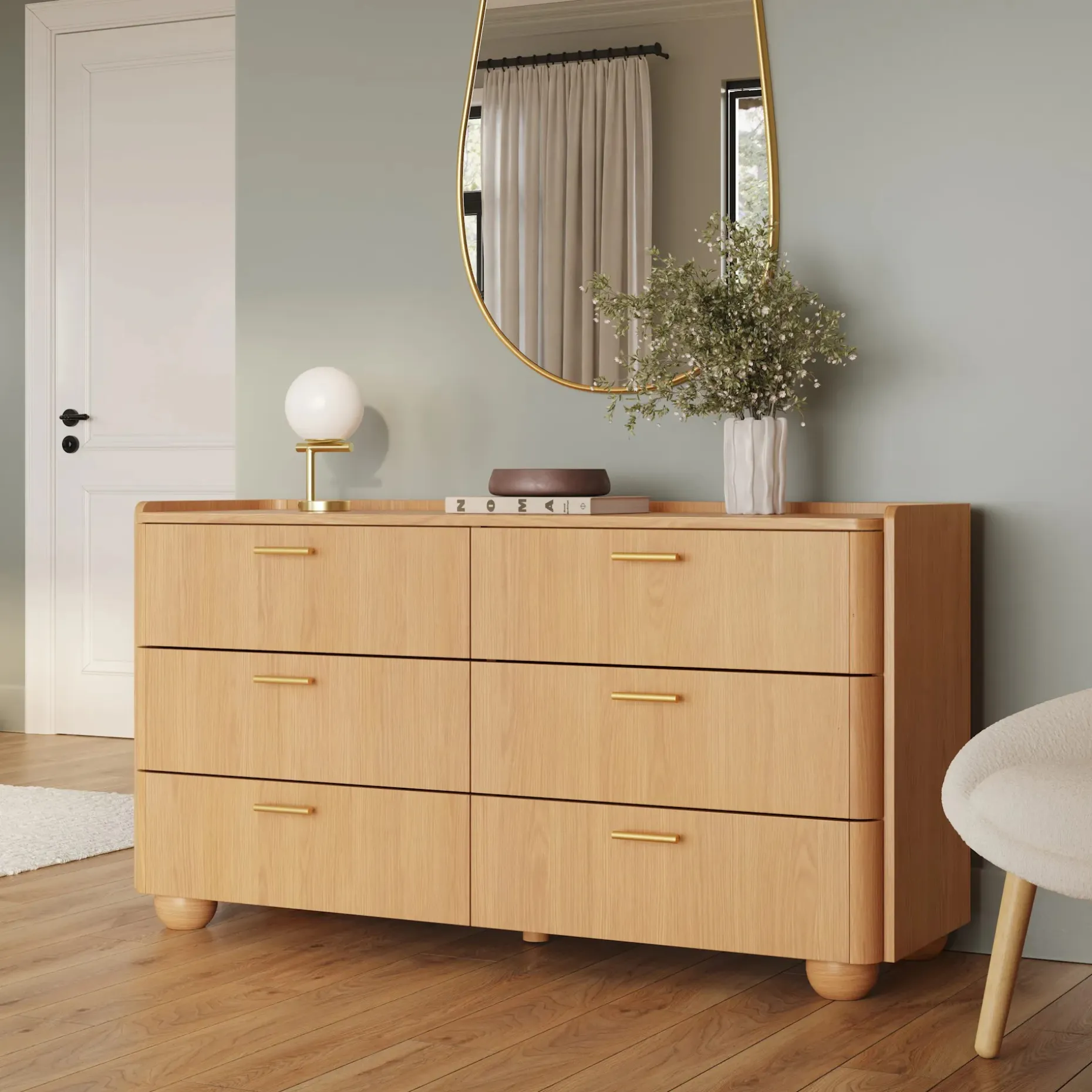 Miila 6-Drawer Double Dresser - White Oak