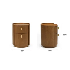 Miila 2-Drawer Nightstand - Smoked Oak