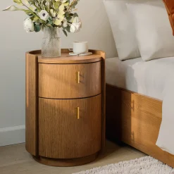 Miila 2-Drawer Nightstand - Smoked Oak