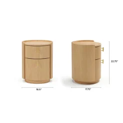 Miila 2-Drawer Nightstand - White Oak