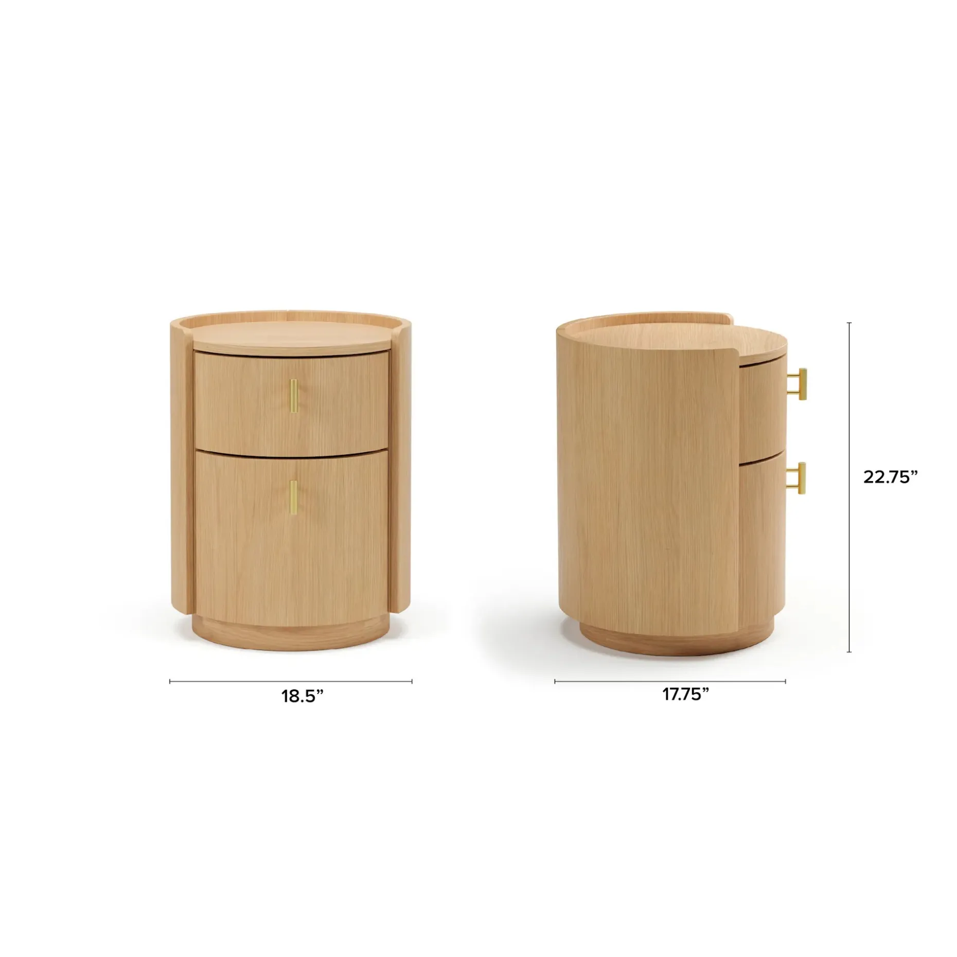 Miila 2-Drawer Nightstand - White Oak