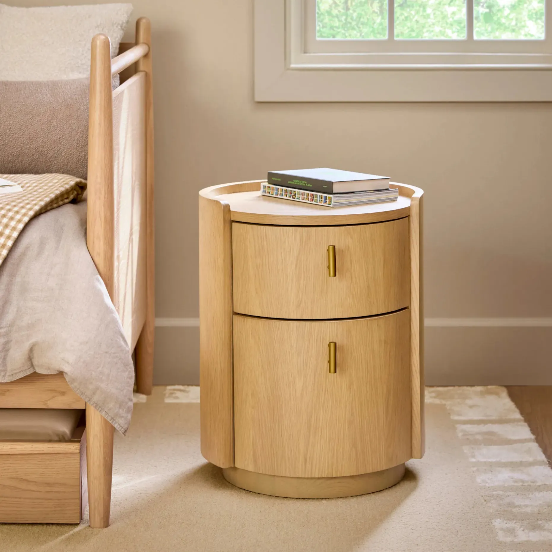 Miila 2-Drawer Nightstand - White Oak