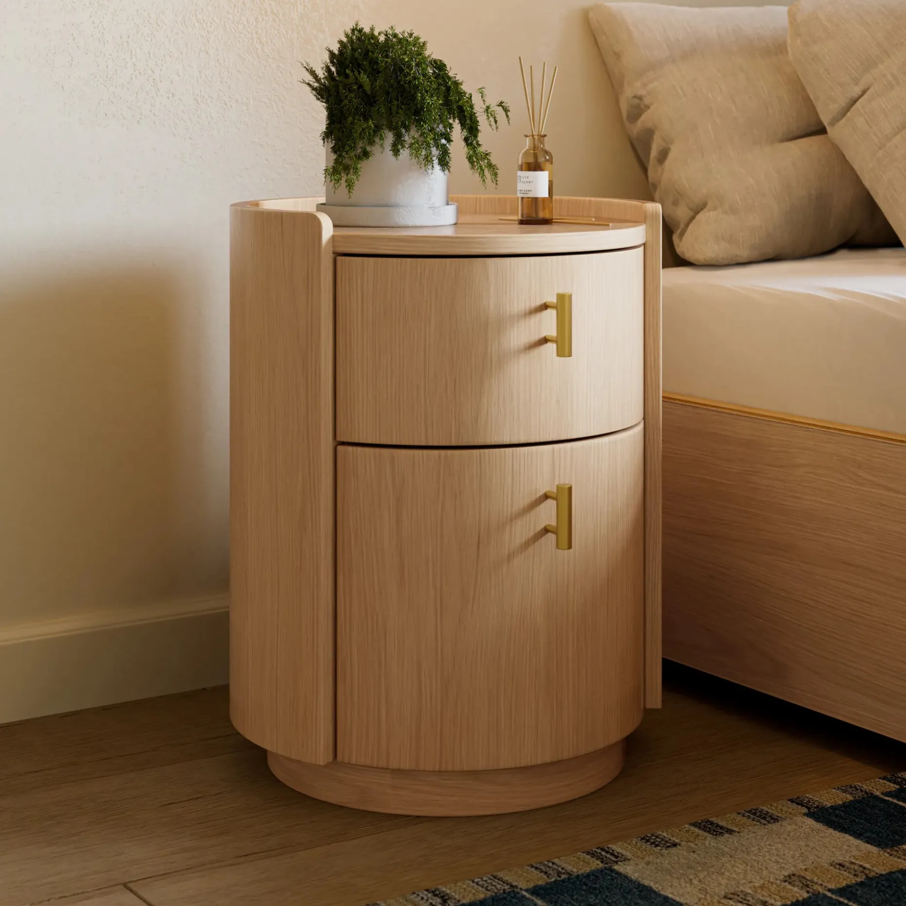 Miila 2-Drawer Nightstand - White Oak