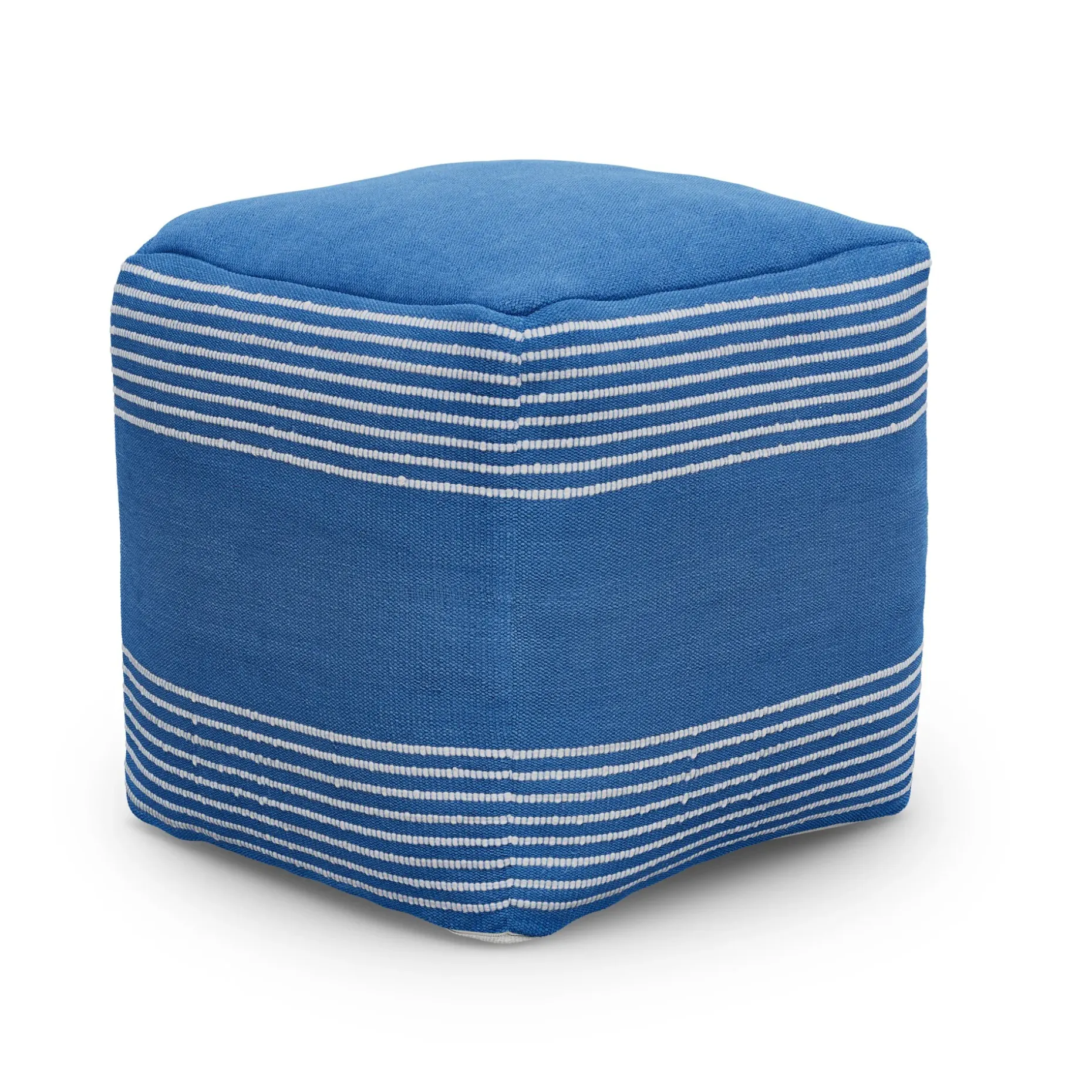 Mika 16" Indoor/Outdoor Pouf - Cobalt Blue