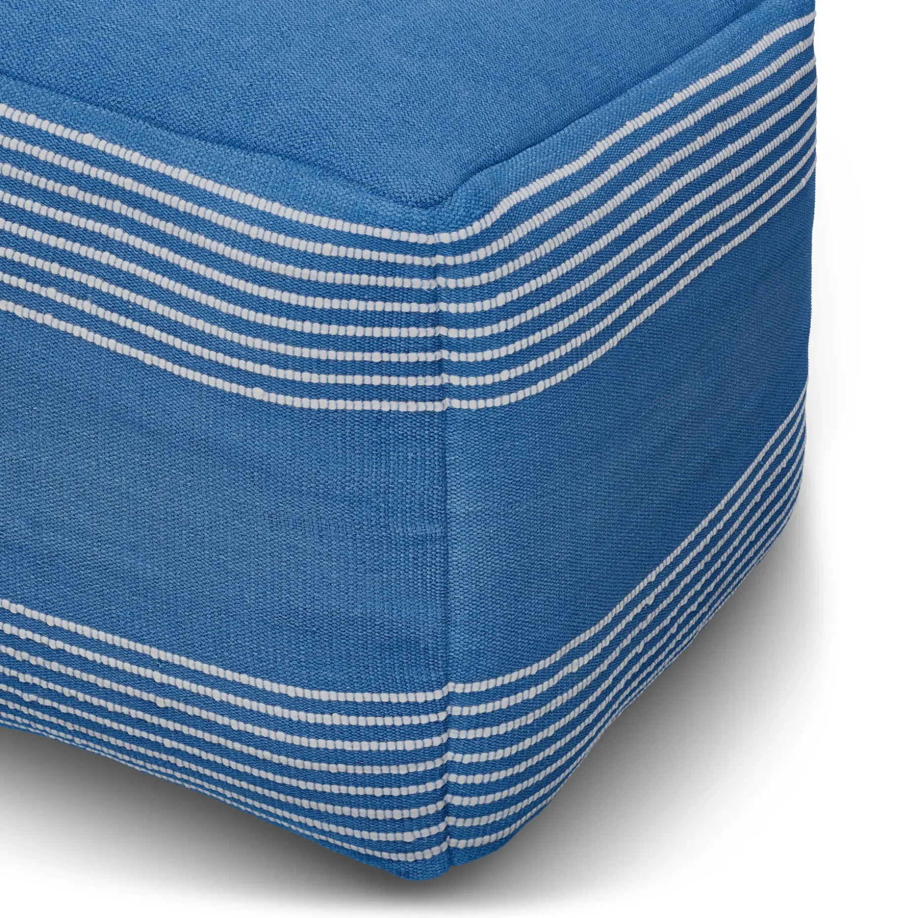 Mika 16" Indoor/Outdoor Pouf - Cobalt Blue