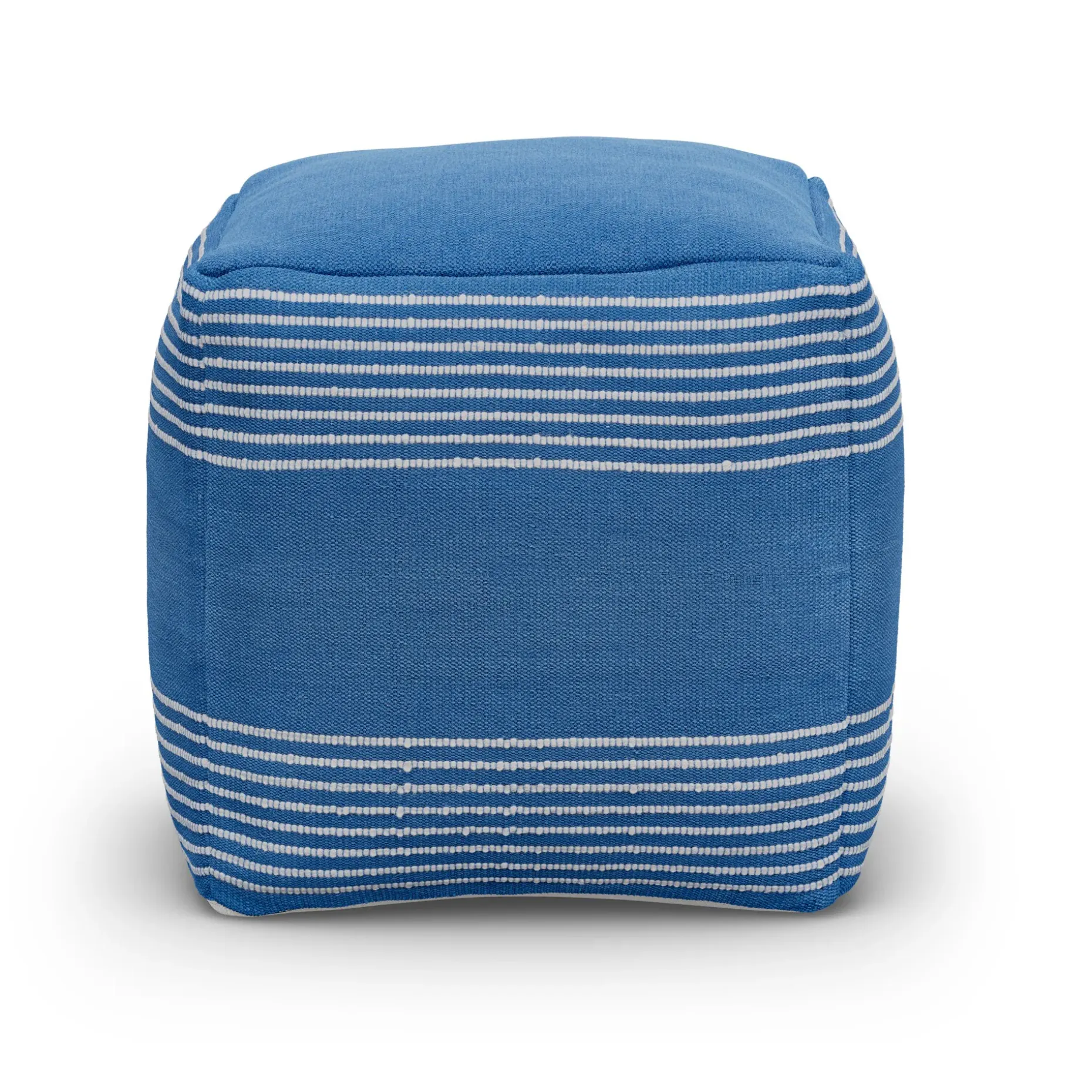 Mika 16" Indoor/Outdoor Pouf - Cobalt Blue