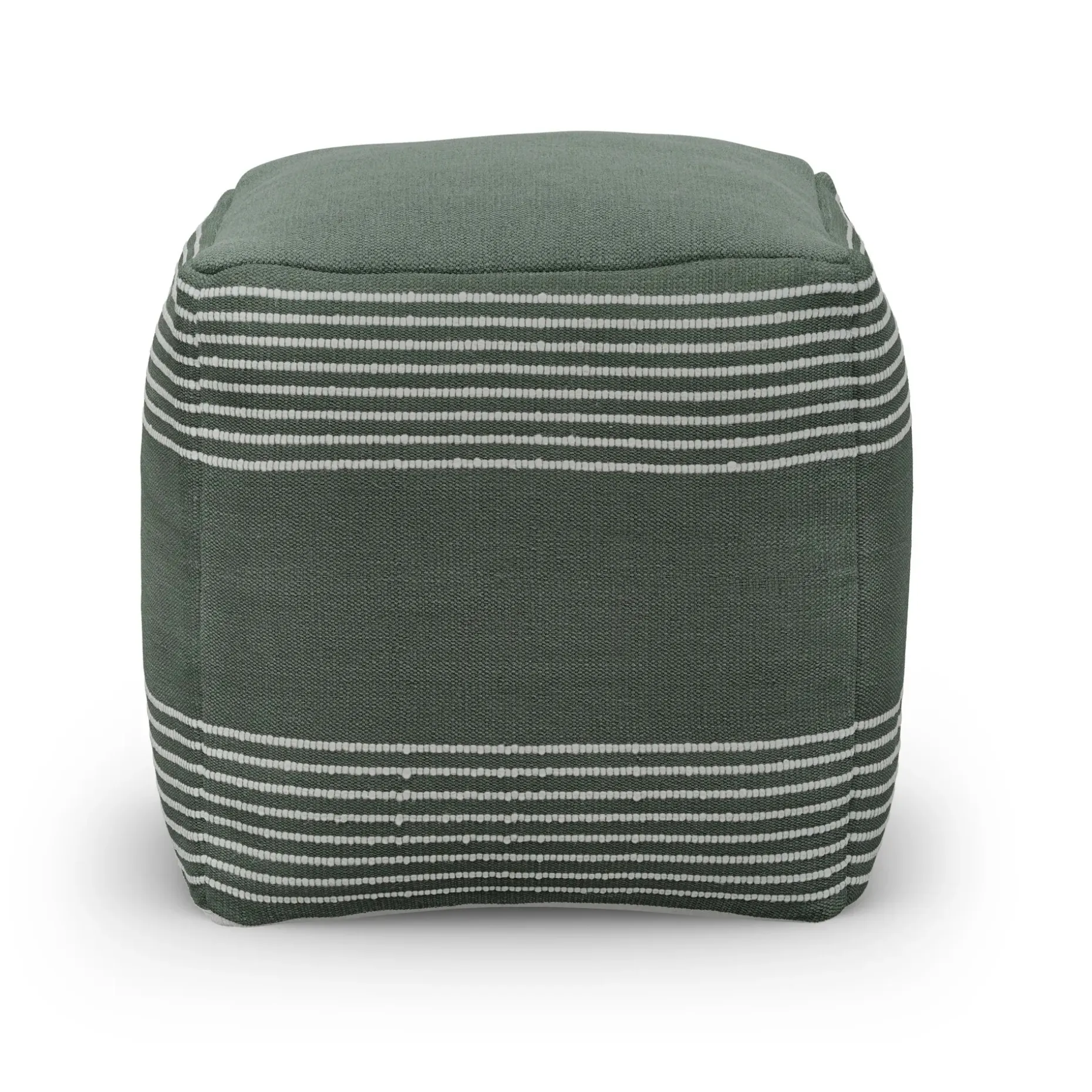 Mika 16" Indoor/Outdoor Pouf - Sea Green