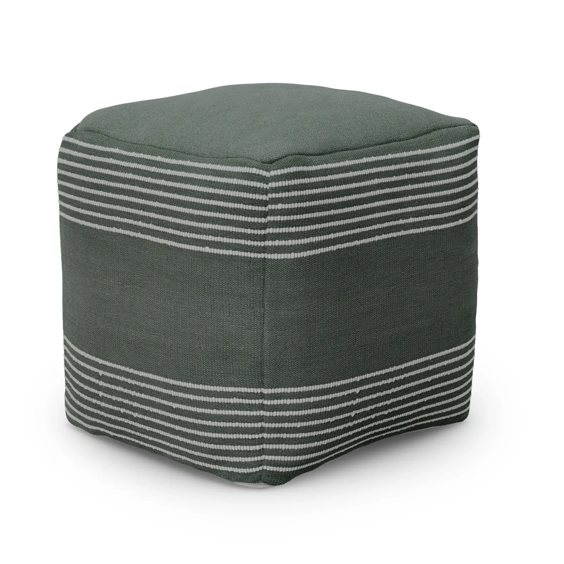 Mika 16" Indoor/Outdoor Pouf - Sea Green