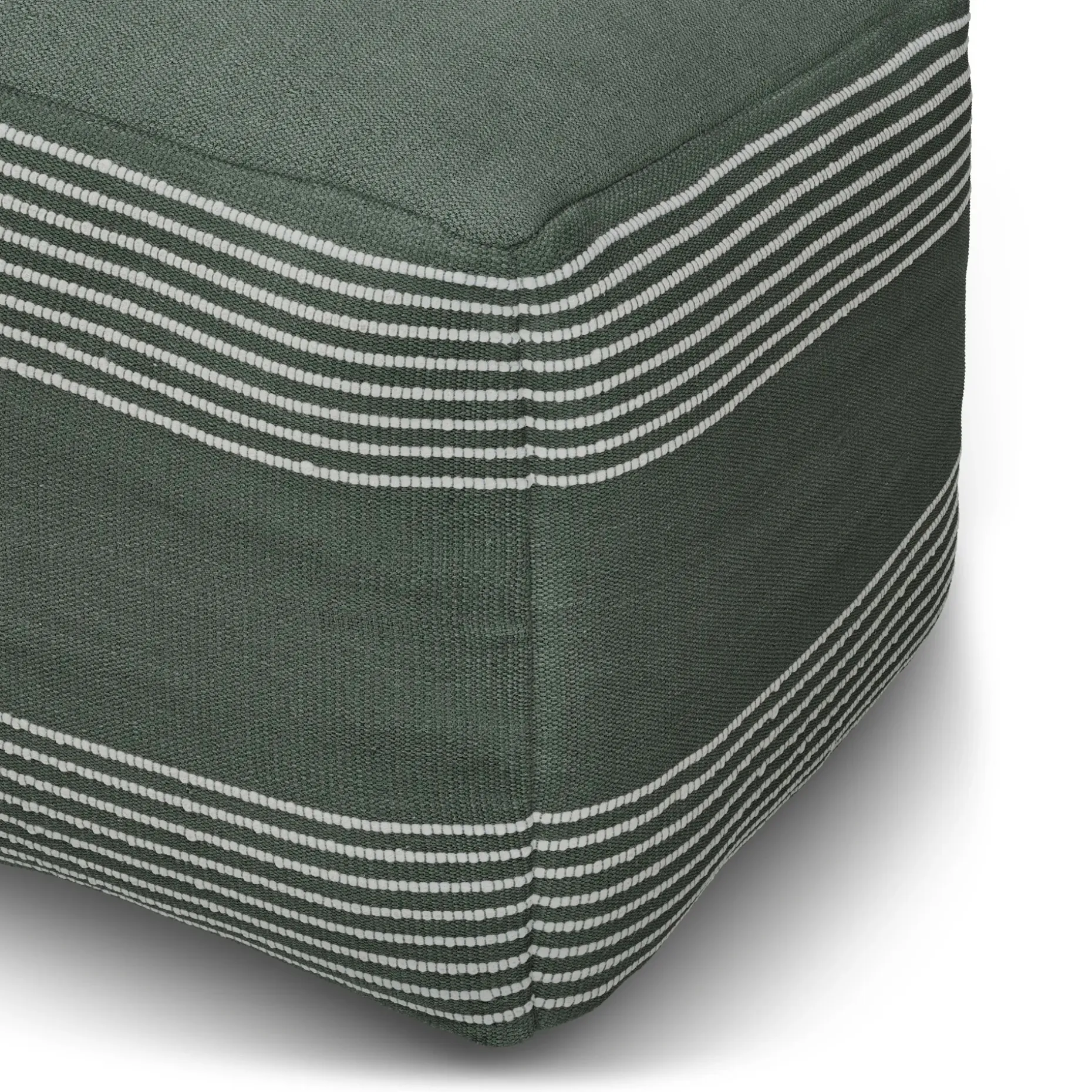 Mika 16" Indoor/Outdoor Pouf - Sea Green
