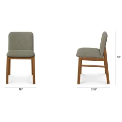 Mikkel Dining Chair - Walnut and Algonquin Green