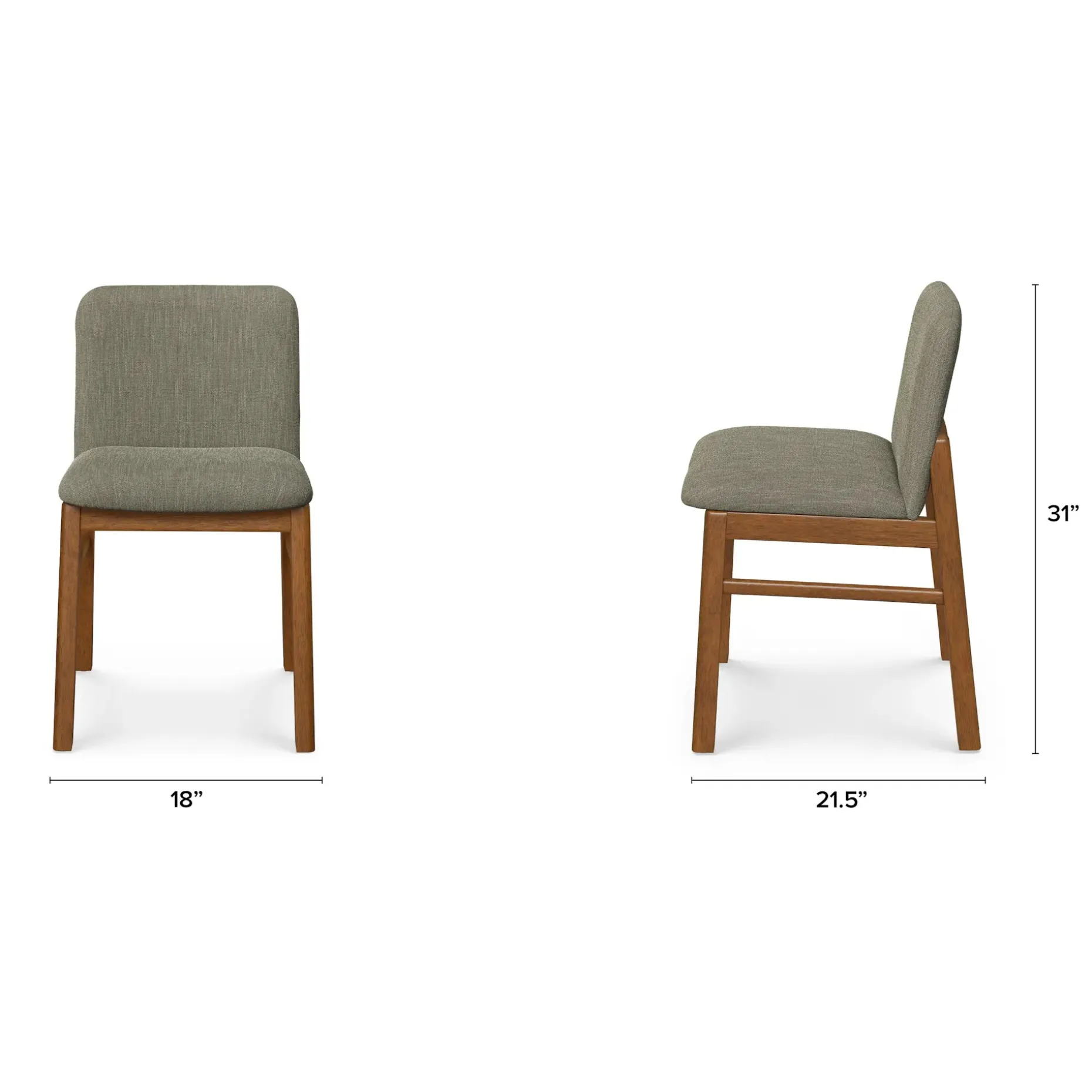 Mikkel Dining Chair - Walnut and Algonquin Green