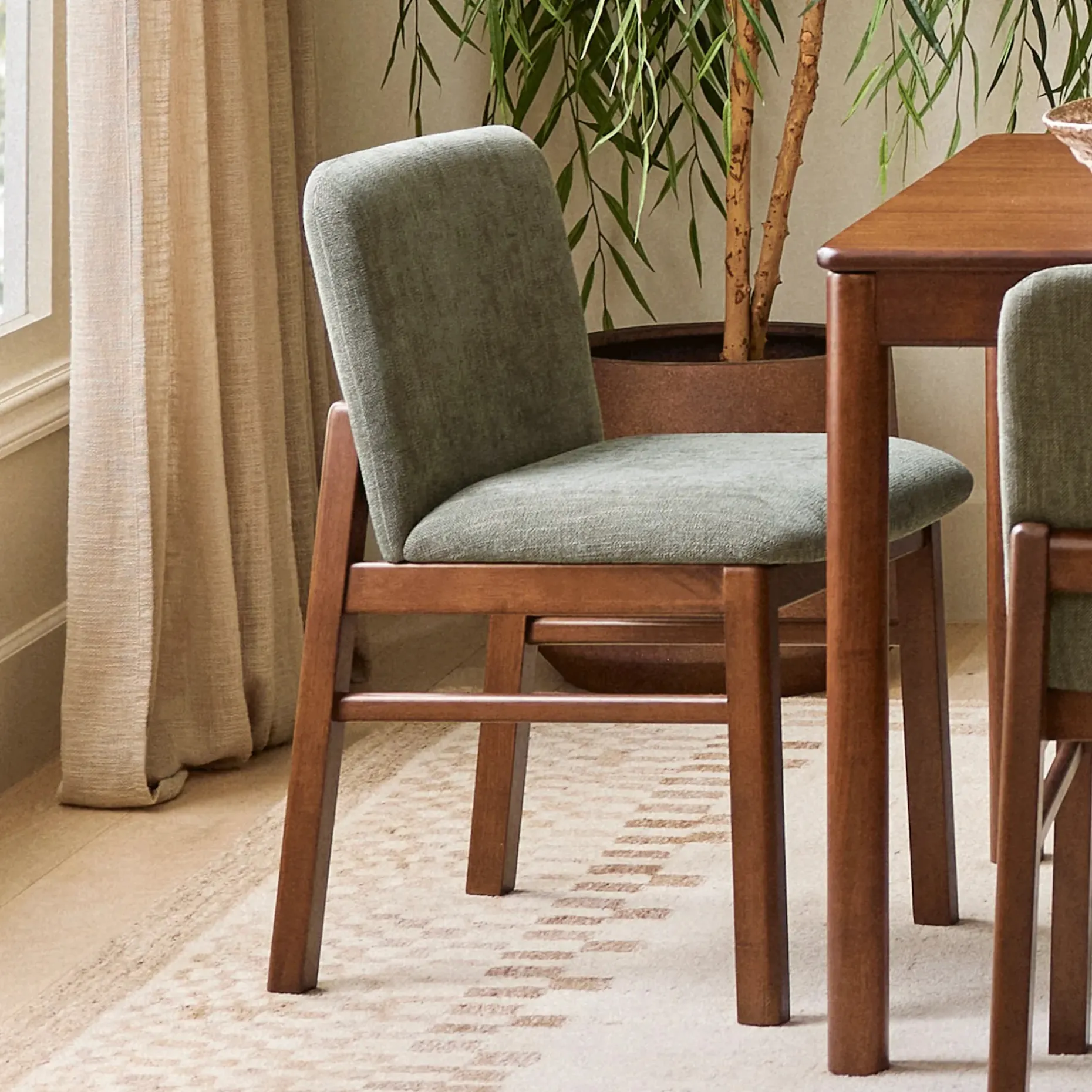 Mikkel Dining Chair - Walnut and Algonquin Green