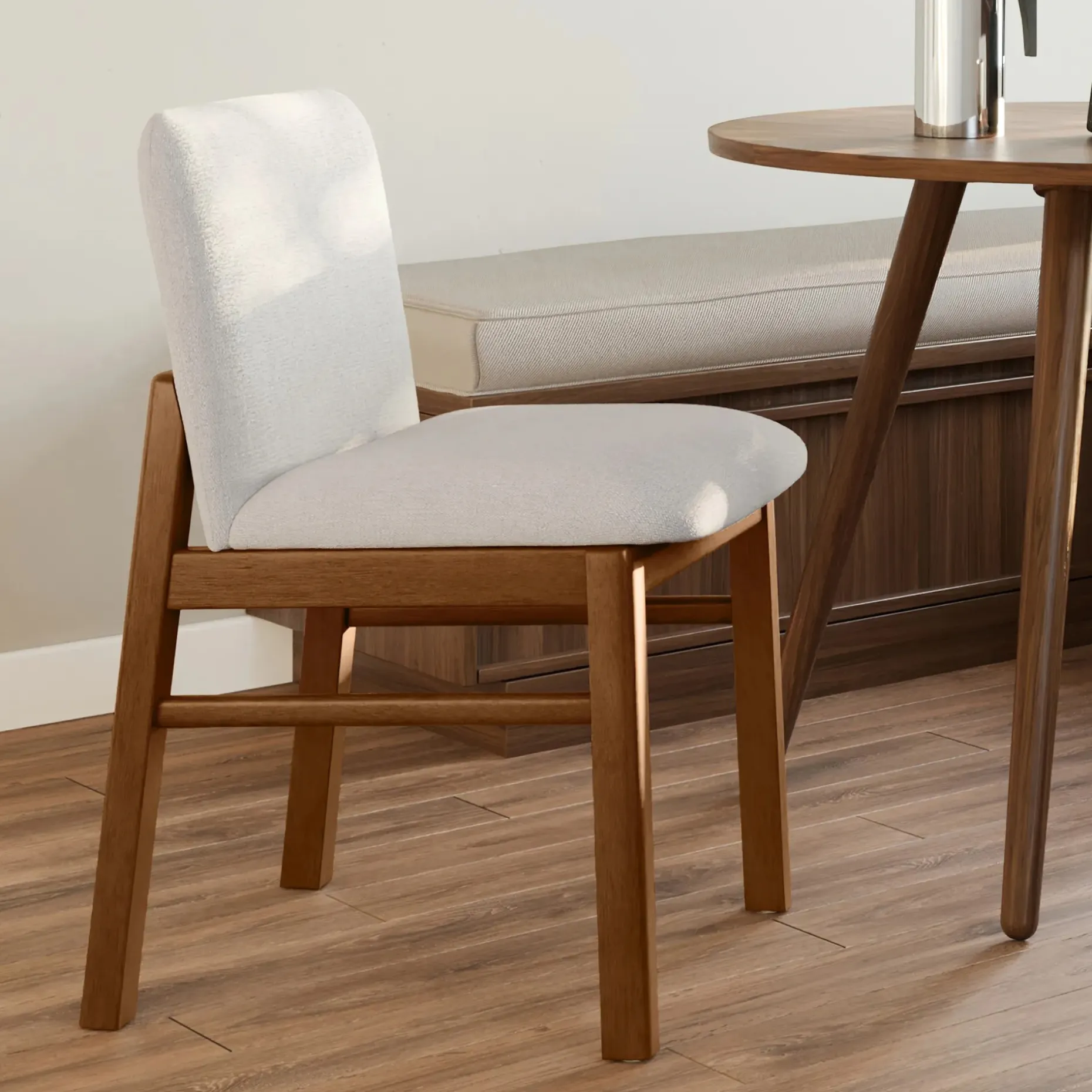 Mikkel Dining Chair - Walnut and Santolina Gray