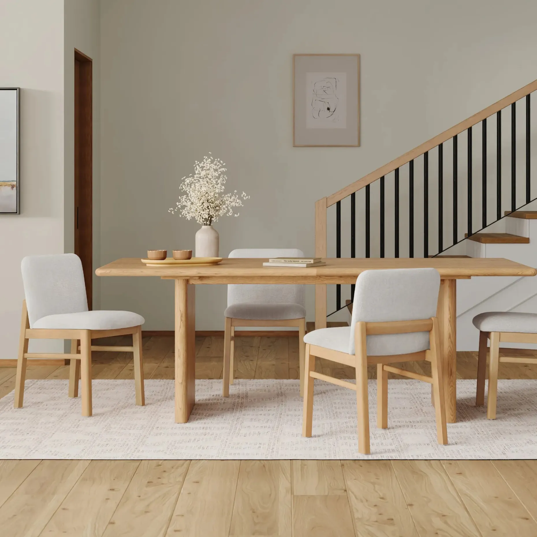Mikkel Dining Chair - White Oak and Santolina Gray