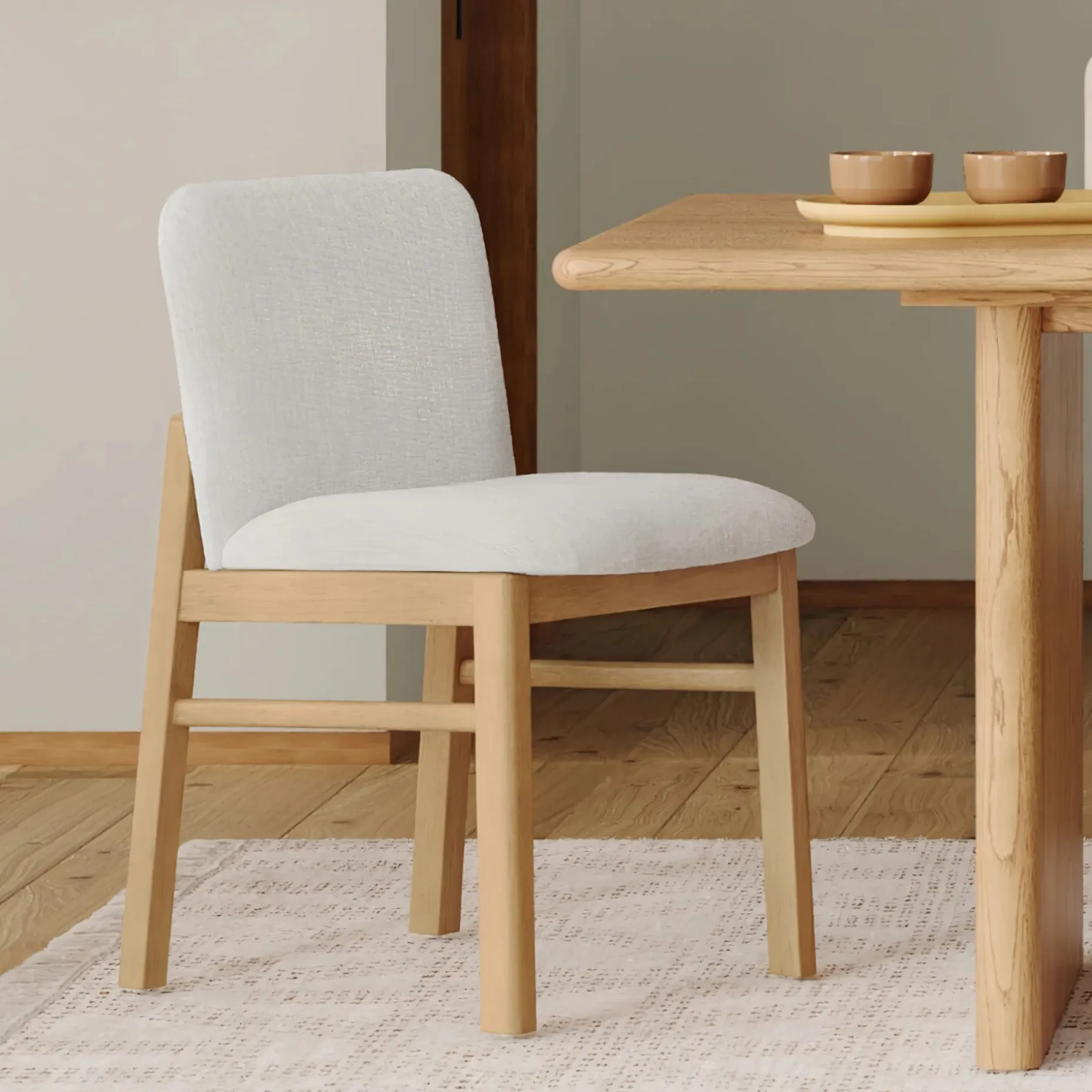Mikkel Dining Chair - White Oak and Santolina Gray