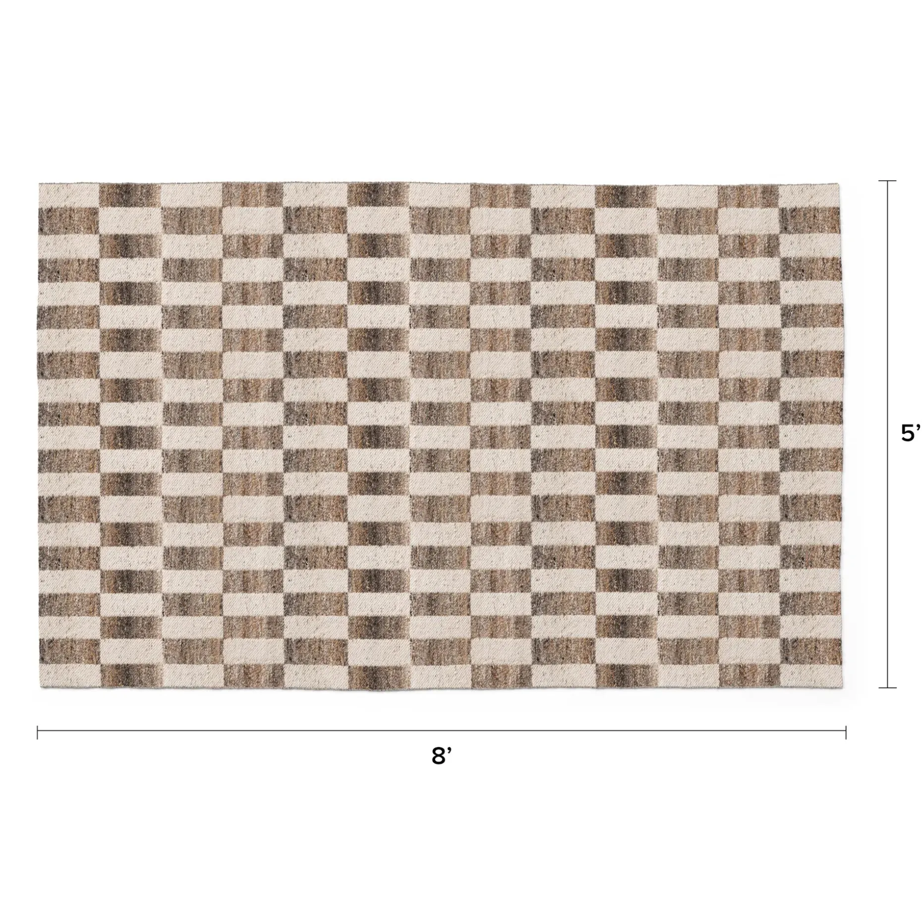 Mira 5 x 8 Indoor/Outdoor Rug - Checkered Brown