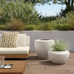 Mithra Small Indoor/Outdoor Planter - Light Gray
