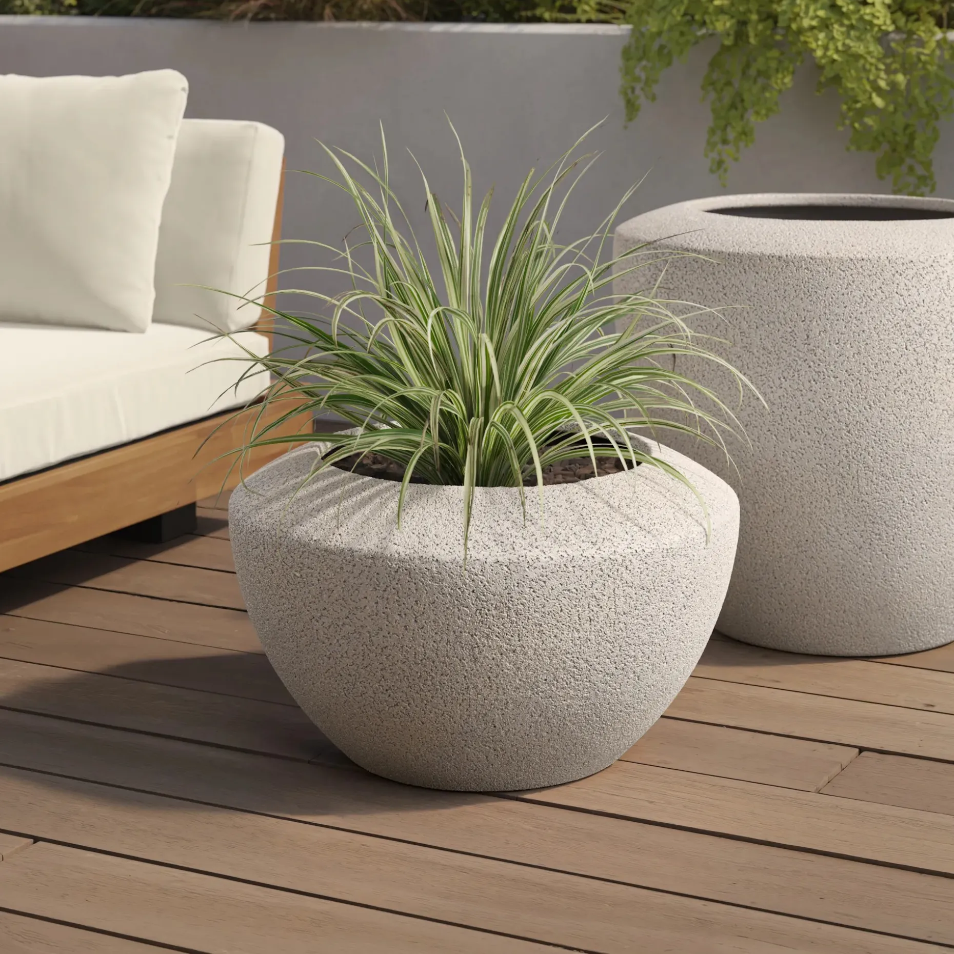Mithra Small Indoor/Outdoor Planter - Light Gray