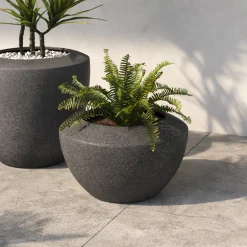 Mithra Small Indoor/Outdoor Planter - Charcoal