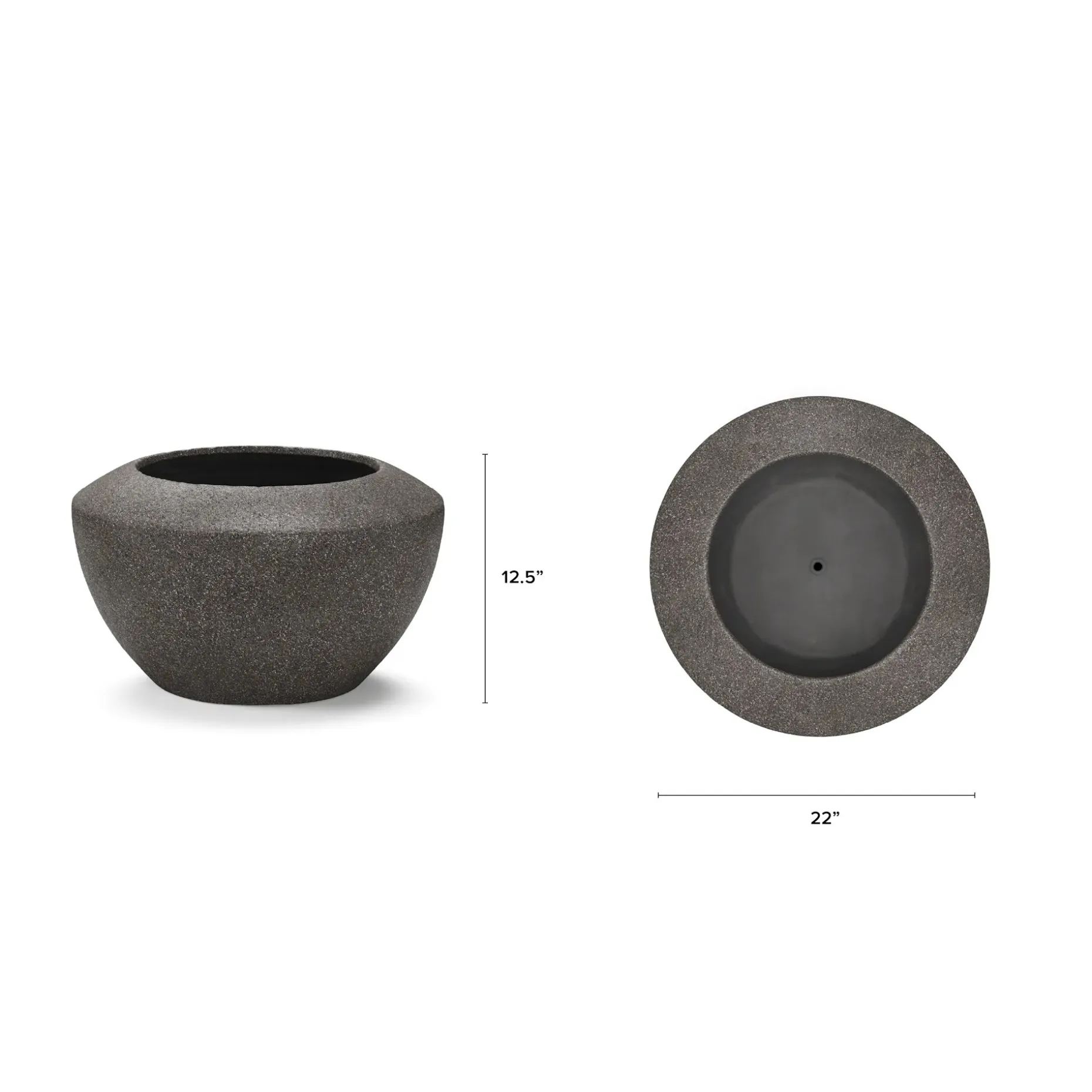 Mithra Small Indoor/Outdoor Planter - Charcoal