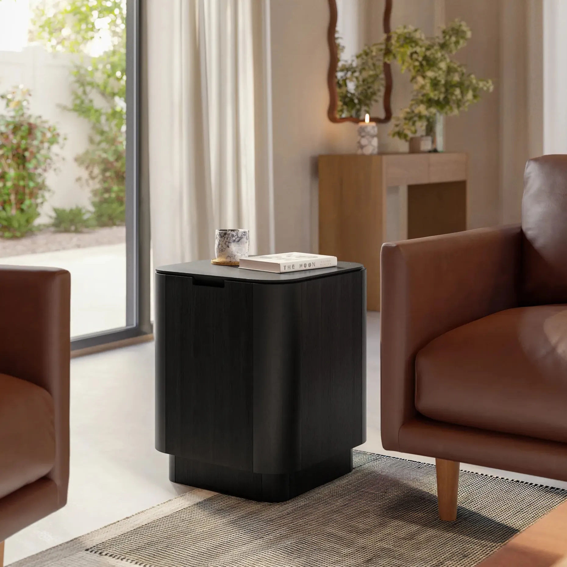 Moa Storage Side Table - Black