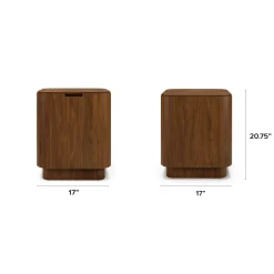 Moa Storage Side Table - Walnut