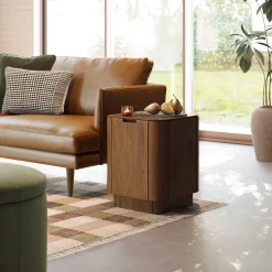 Moa Storage Side Table - Walnut