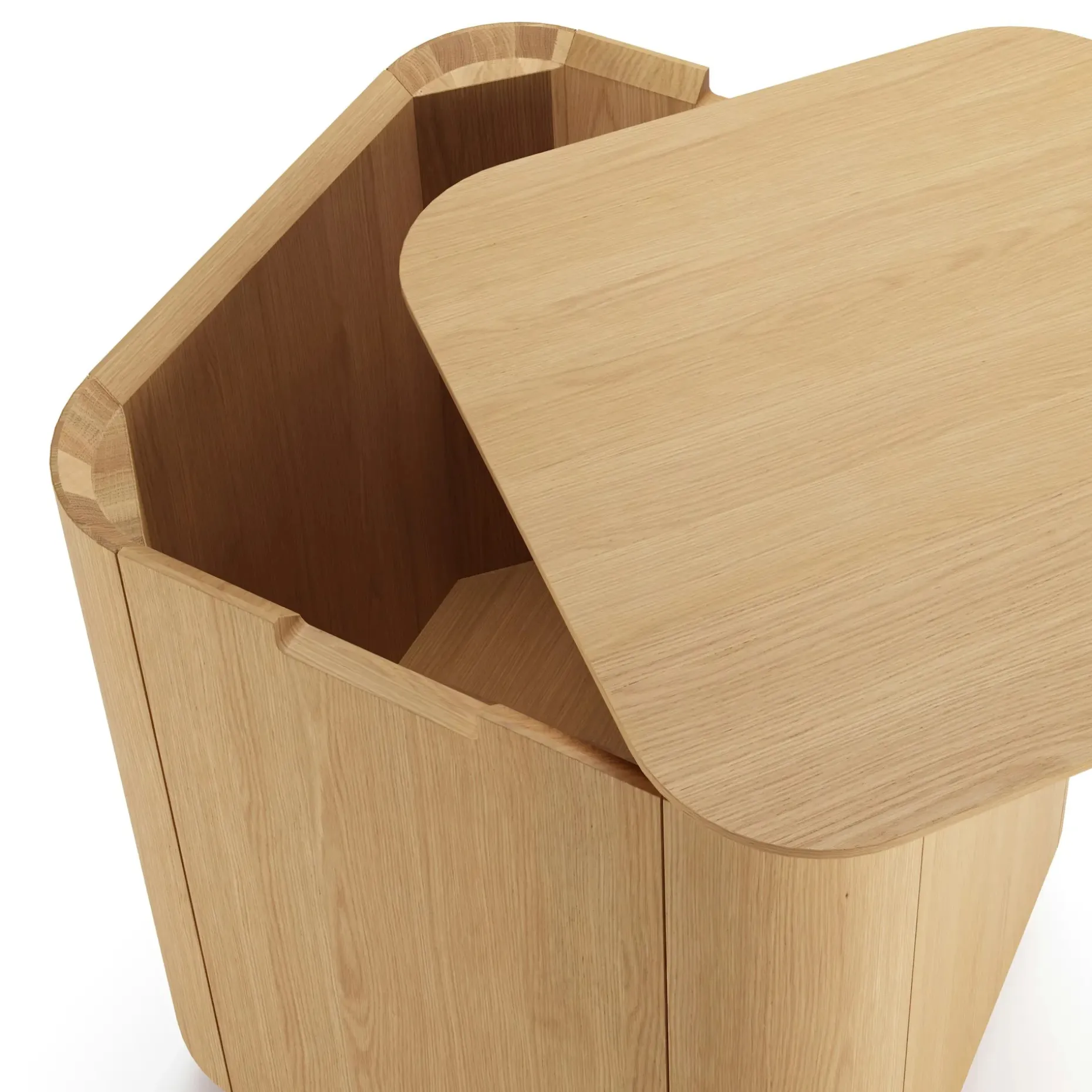 Moa Storage Side Table - White Oak