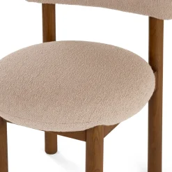 Munk Dining Chair - Smoked Oak and Sandstone Wool Bouclé