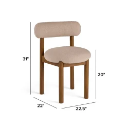 Munk Dining Chair - Smoked Oak and Sandstone Wool Bouclé