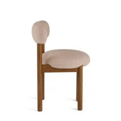 Munk Dining Chair - Smoked Oak and Sandstone Wool Bouclé