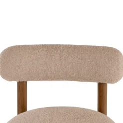 Munk Dining Chair - Smoked Oak and Sandstone Wool Bouclé