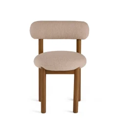 Munk Dining Chair - Smoked Oak and Sandstone Wool Bouclé