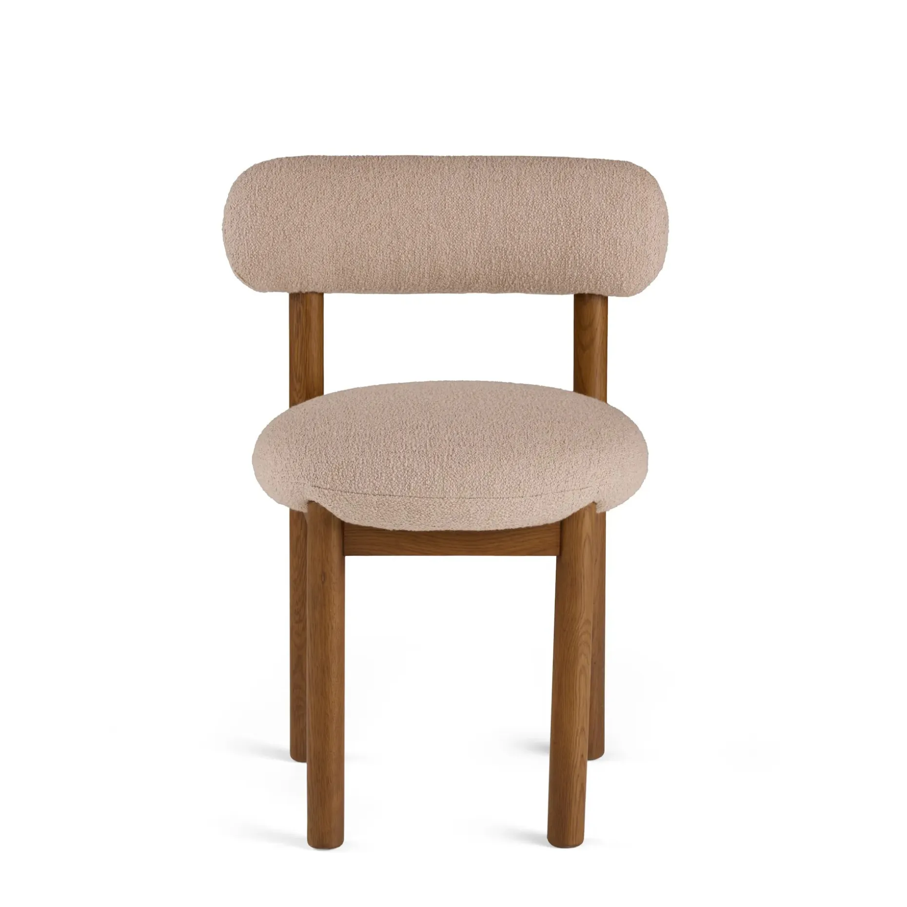 Munk Dining Chair - Smoked Oak and Sandstone Wool Bouclé