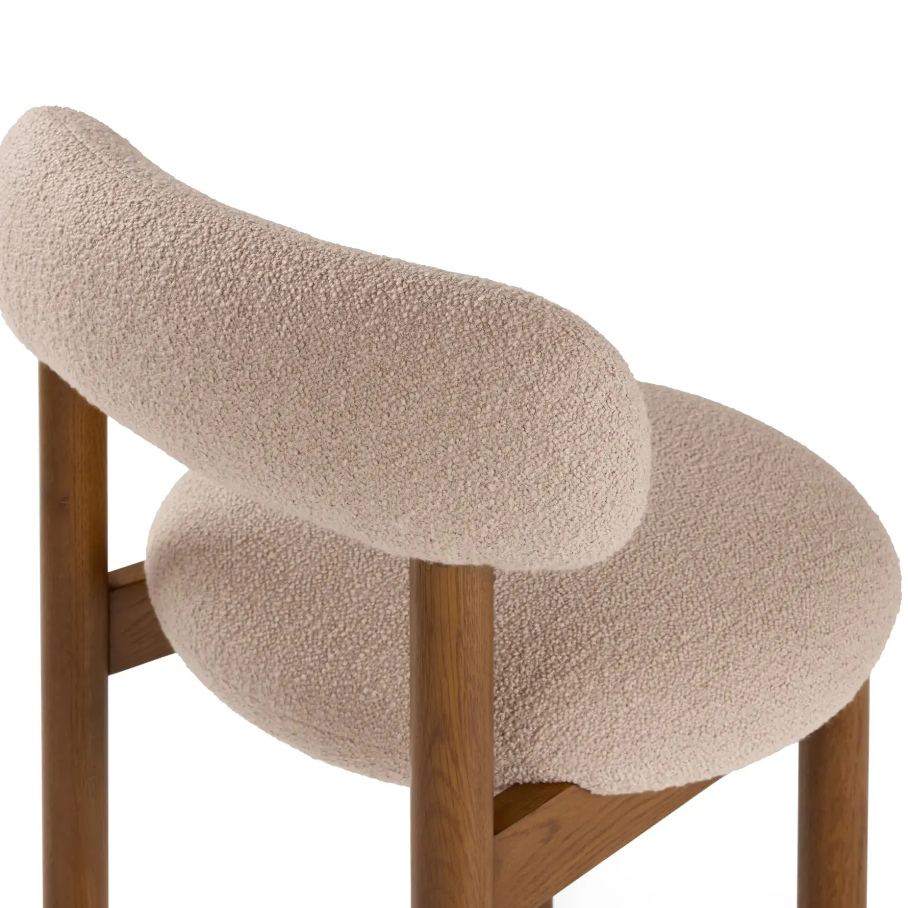 Munk Dining Chair - Smoked Oak and Sandstone Wool Bouclé
