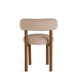 Munk Dining Chair - Smoked Oak and Sandstone Wool Bouclé