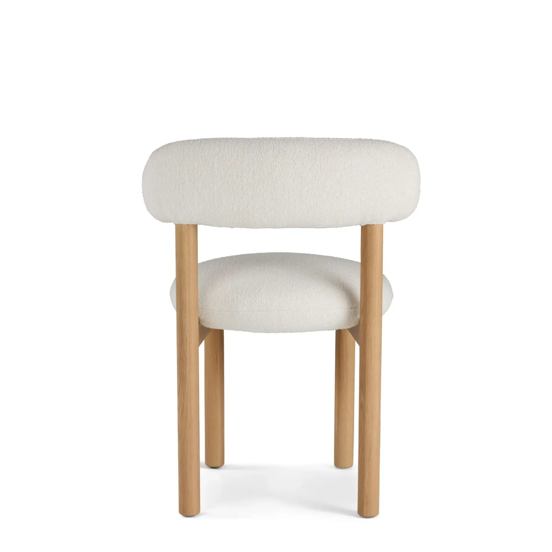 Munk Dining Chair - White Oak and Ivory Wool Bouclé
