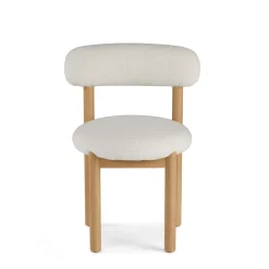 Munk Dining Chair - White Oak and Ivory Wool Bouclé