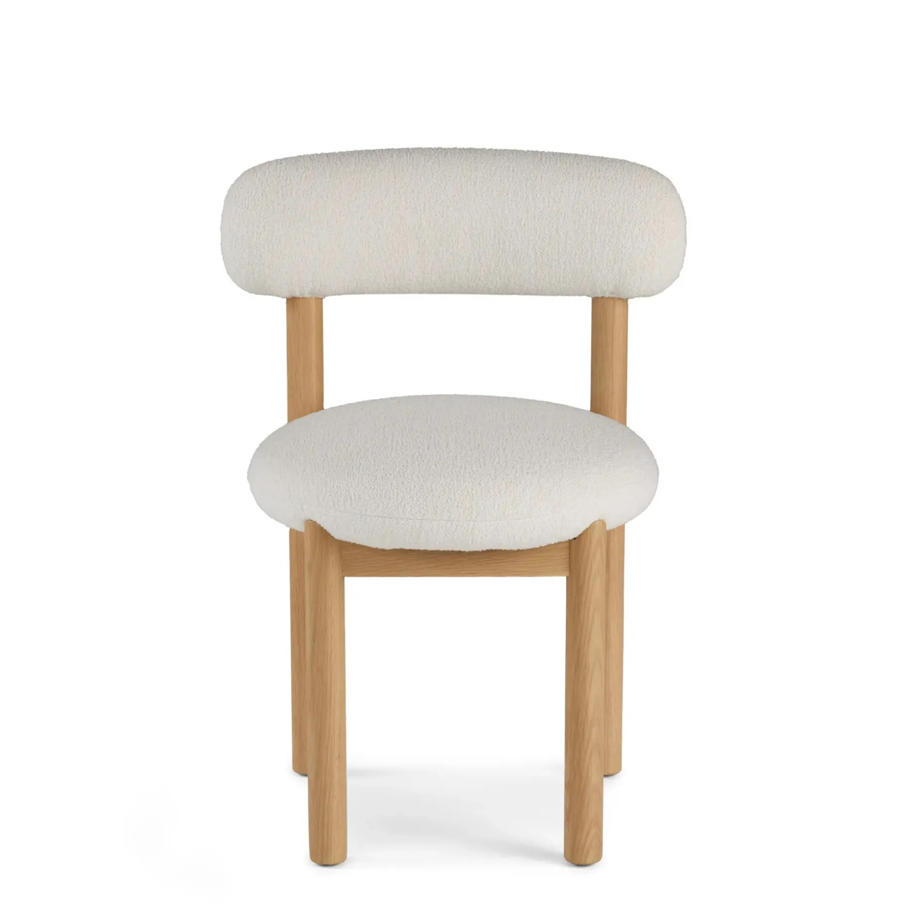 Munk Dining Chair - White Oak and Ivory Wool Bouclé