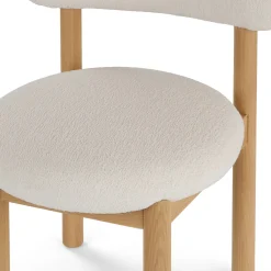 Munk Dining Chair - White Oak and Ivory Wool Bouclé