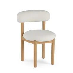 Munk Dining Chair - White Oak and Ivory Wool Bouclé