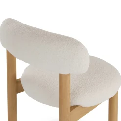 Munk Dining Chair - White Oak and Ivory Wool Bouclé