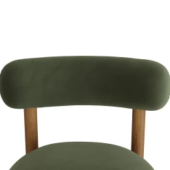 Munk Velvet Dining Chair - Smoked Oak and Hale Fir Green