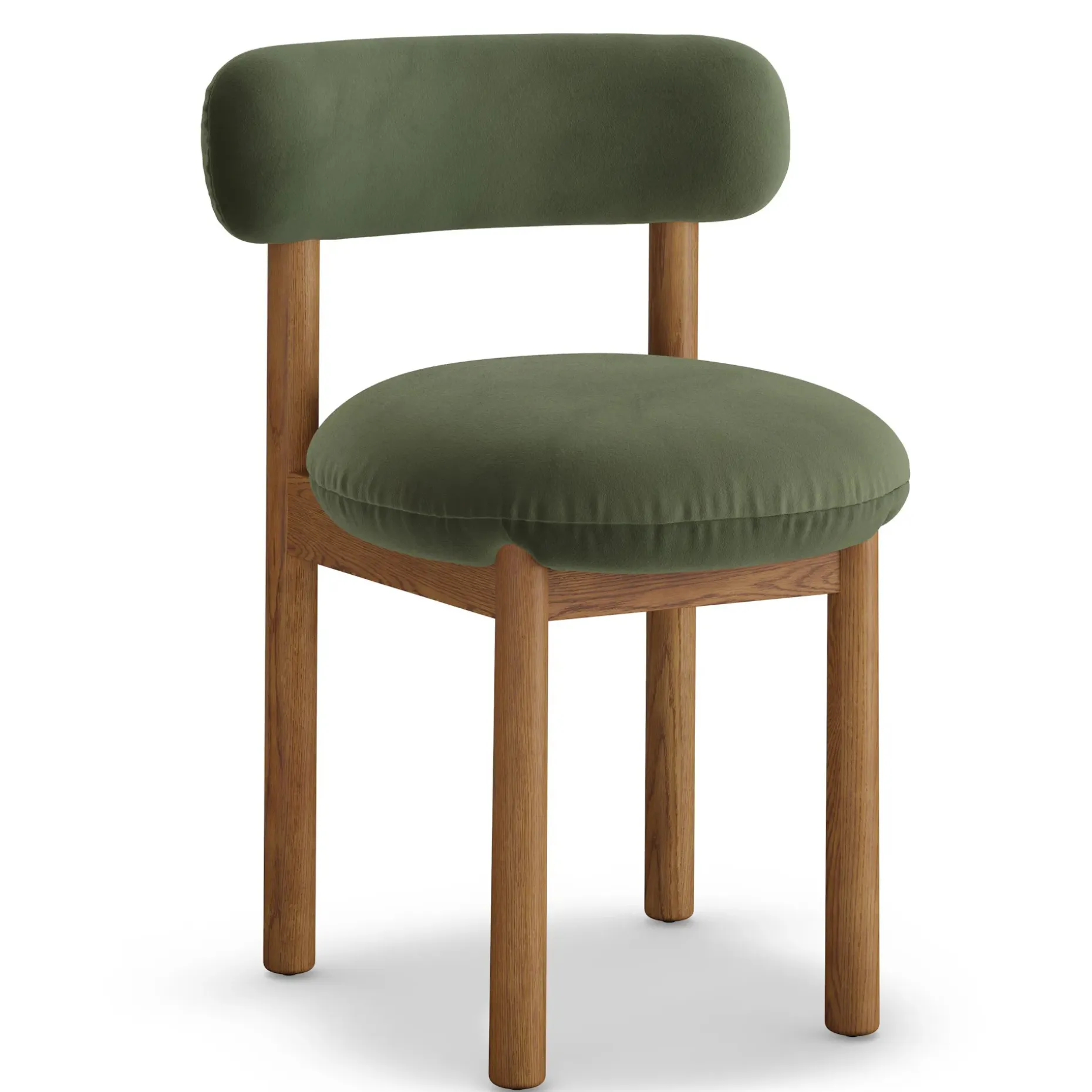 Munk Velvet Dining Chair - Smoked Oak and Hale Fir Green