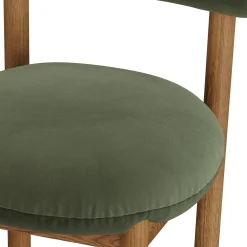 Munk Velvet Dining Chair - Smoked Oak and Hale Fir Green