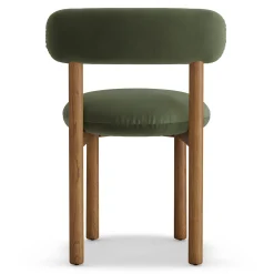 Munk Velvet Dining Chair - Smoked Oak and Hale Fir Green