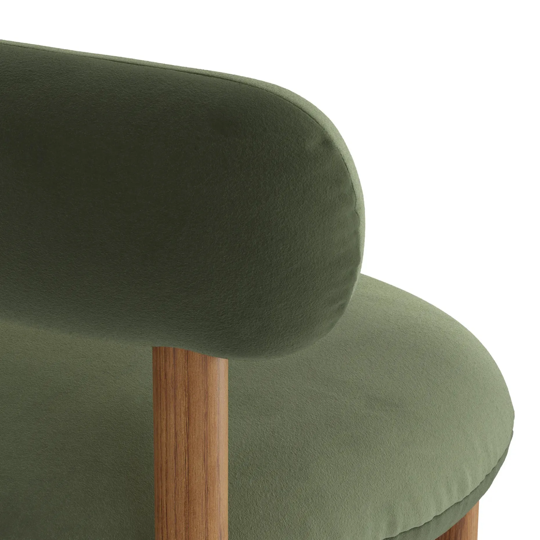 Munk Velvet Dining Chair - Smoked Oak and Hale Fir Green