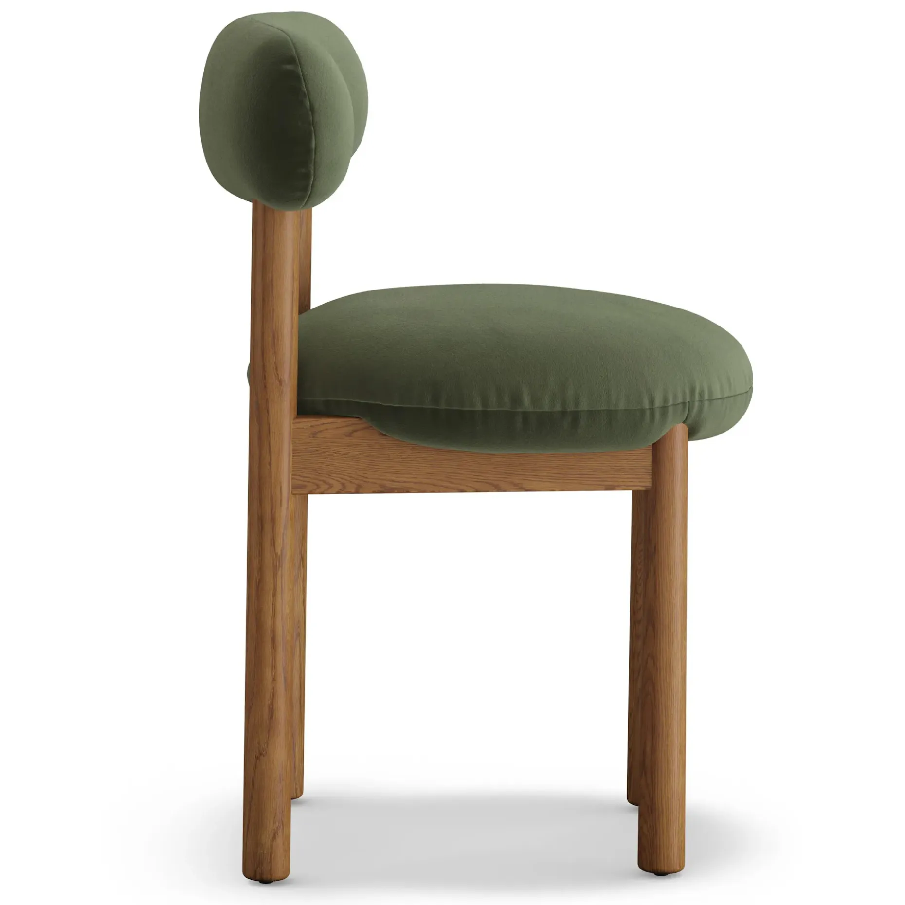 Munk Velvet Dining Chair - Smoked Oak and Hale Fir Green